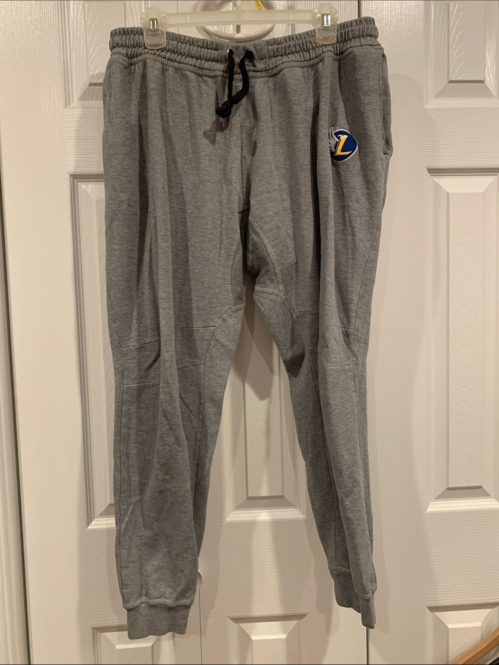 Grey Jogger Sweatpants with Blue/Yellow 'L' Logo